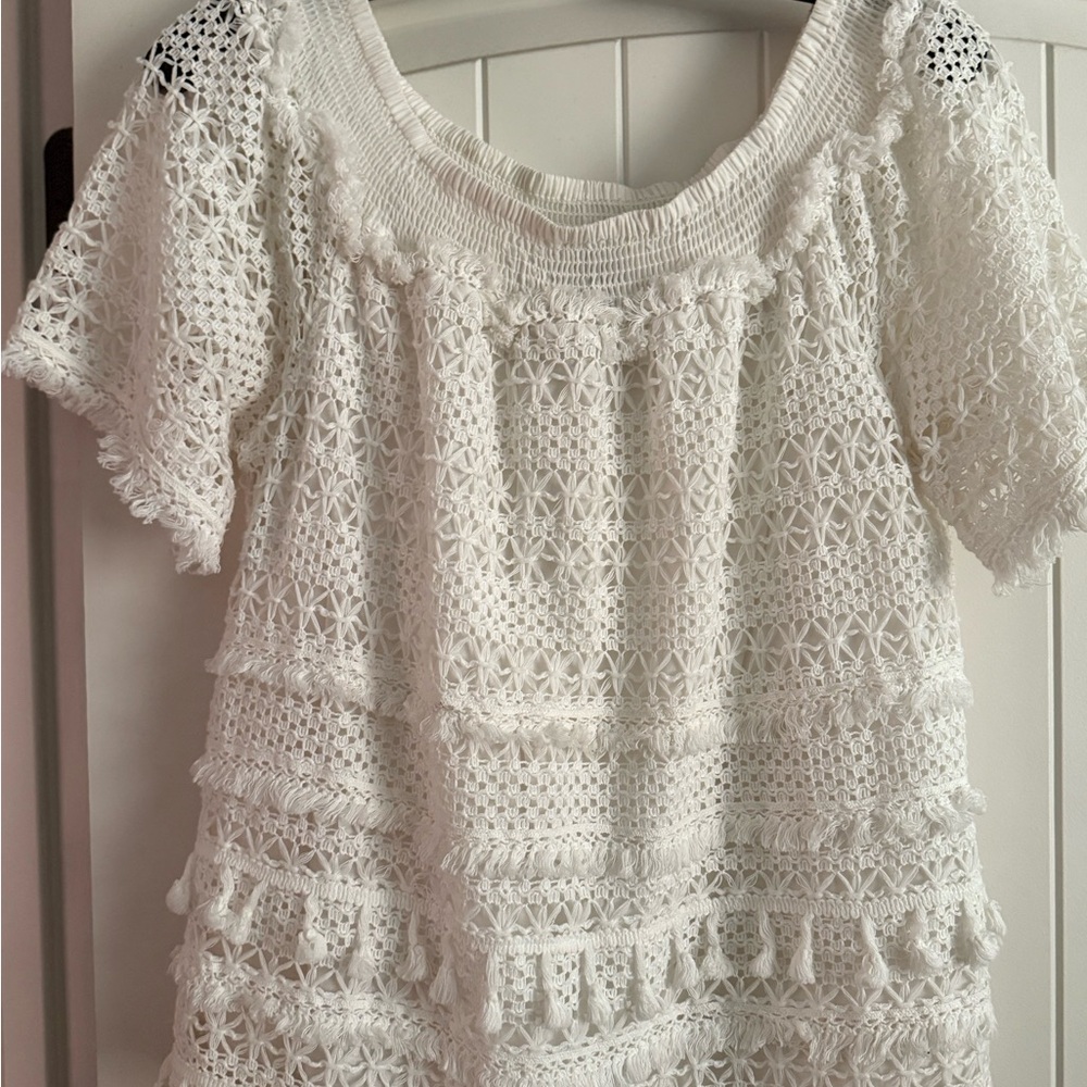Chelsea & Theodore Ivory Crochet Blouse